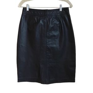 Vintage The Leather Ranch Le Ranch Du Cuir Leather Pencil Skirt